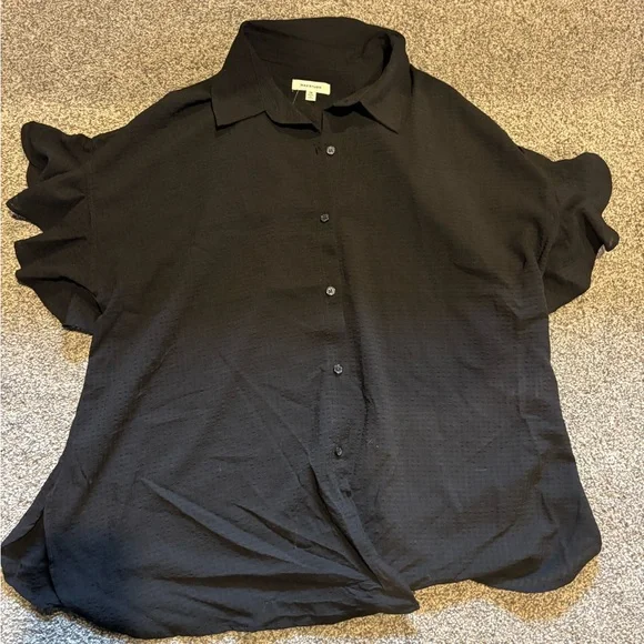 Black Button-Up Women's Top - Picture 1 of 1